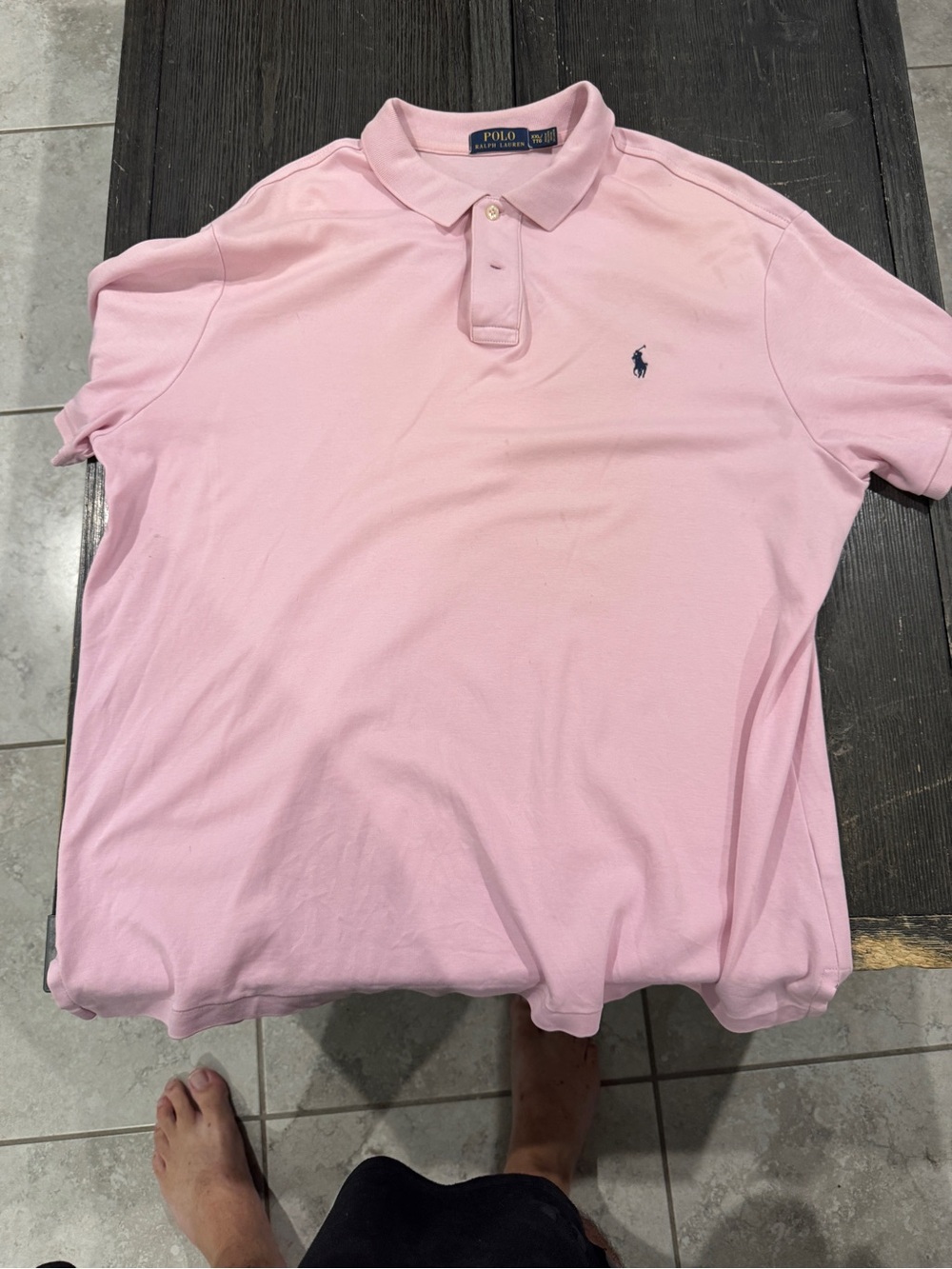 Ralph Lauren Men’s Short Sleeve Polo in Light Pink with Navy Pony